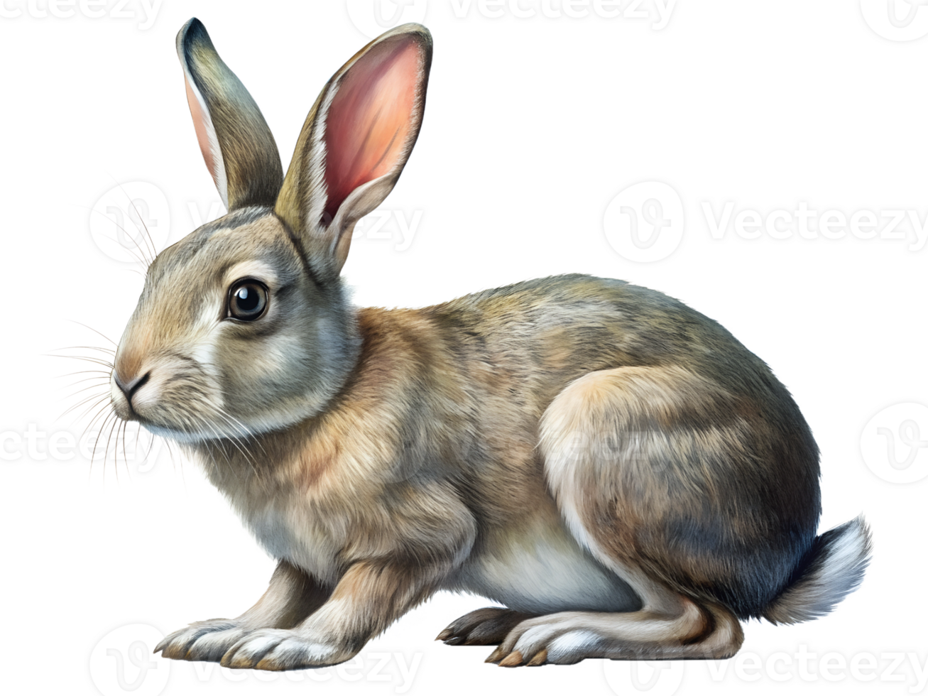 rabbit, full body, isolated on transparent background png
