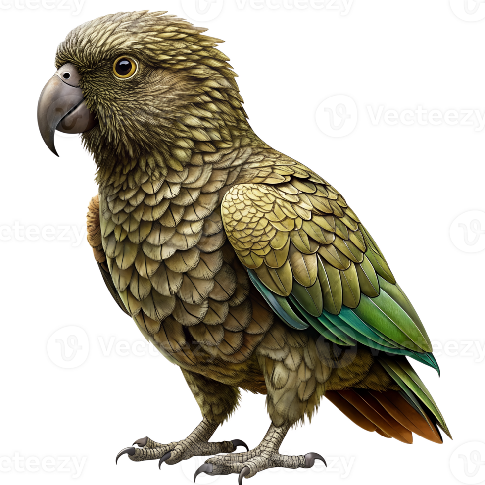Kea isolated on a translucent background png