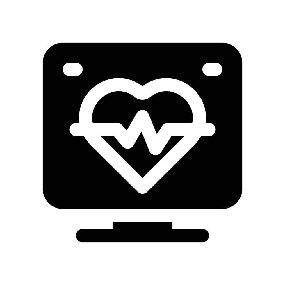 heart monitoring icon. glyph icon for your website, mobile, presentation, and logo design. vector
