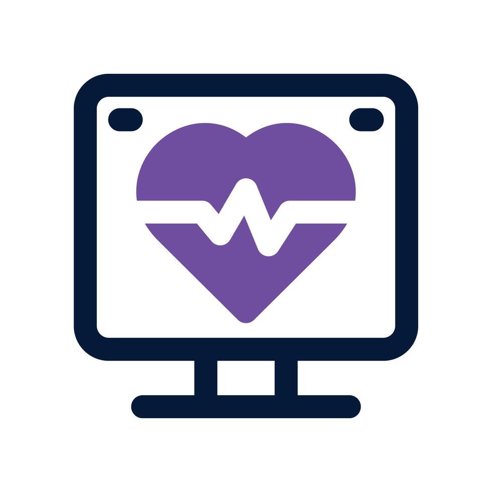 heart monitoring icon. dual tone icon for your website, mobile, presentation, and logo design. vector