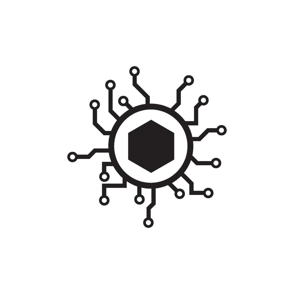 Circuit board icon vector