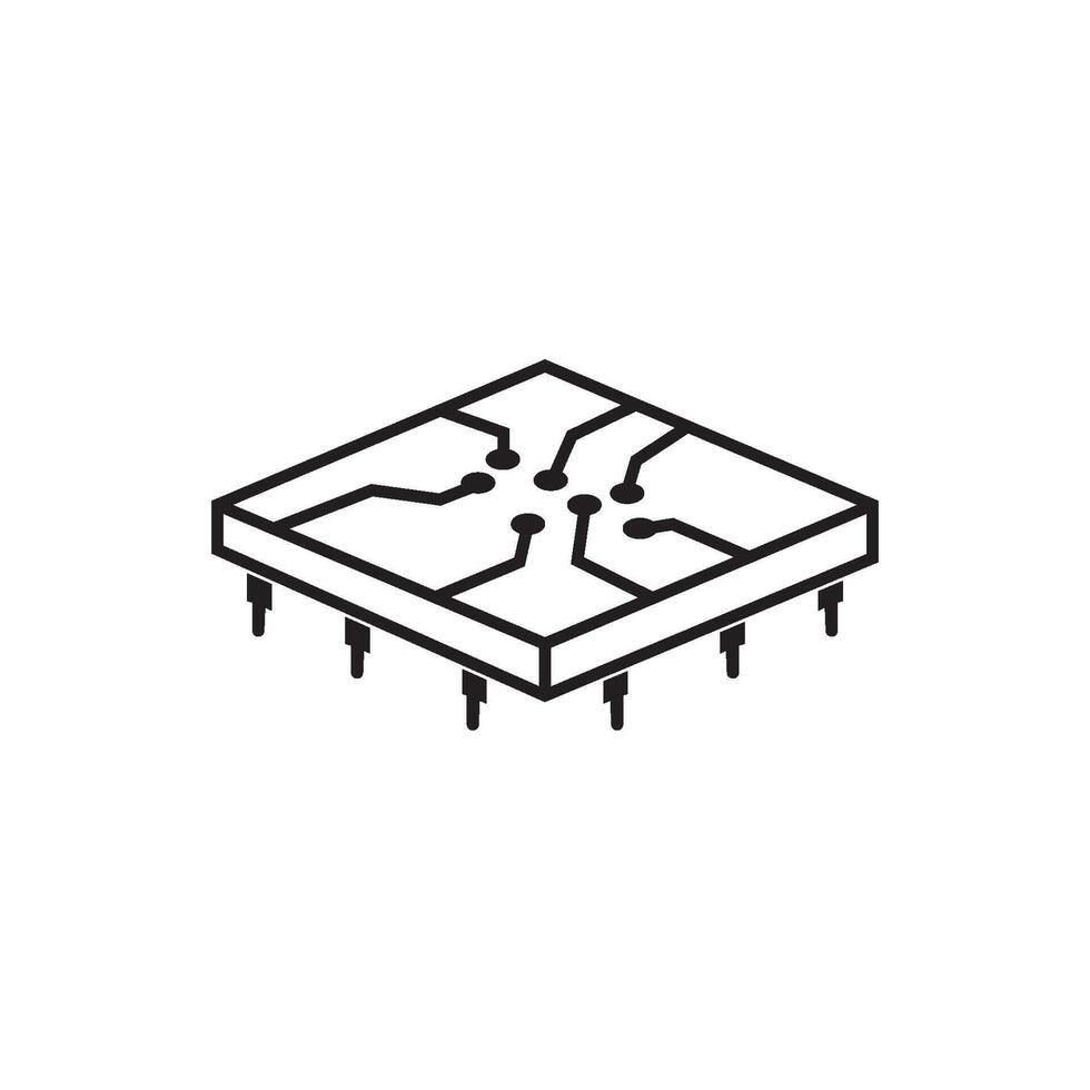 Circuit board icon vector