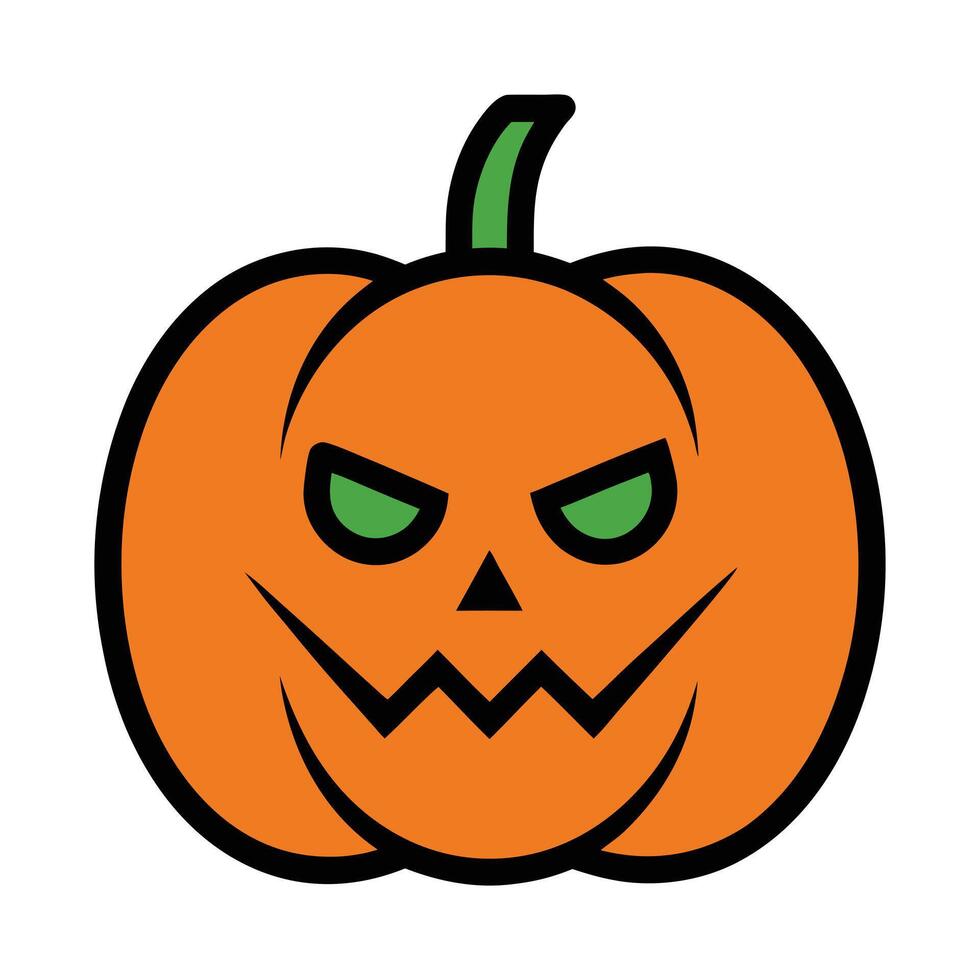 Minimalistic Halloween Pumpkin Doodle Simple and Stylish Art vector