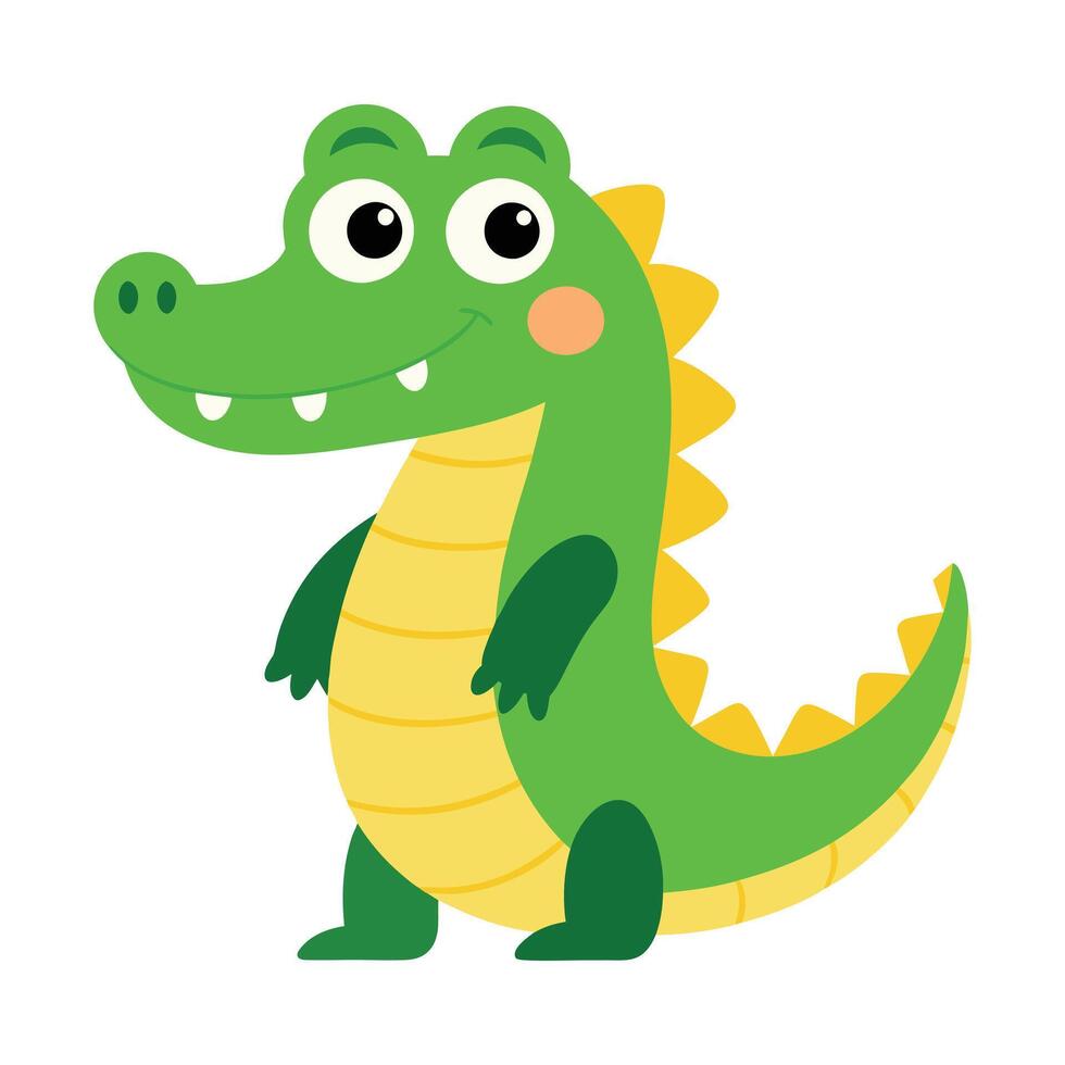 Adorable Cartoon Crocodile Illustration for Kids vector