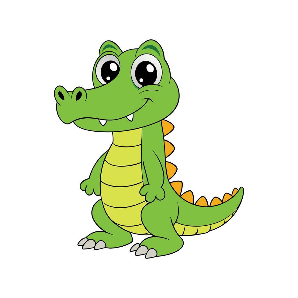 Adorable Cartoon Crocodile Cute Animal vector