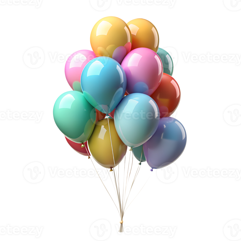 colors full balloons isolated on a transparent background png