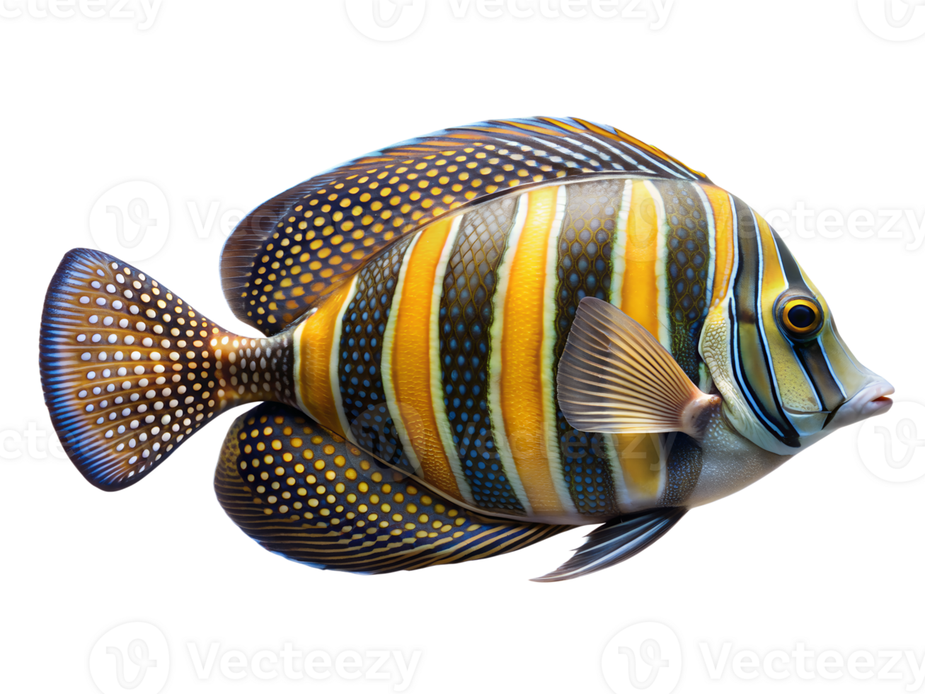 Sailfin Tang isolated on a translucent background png