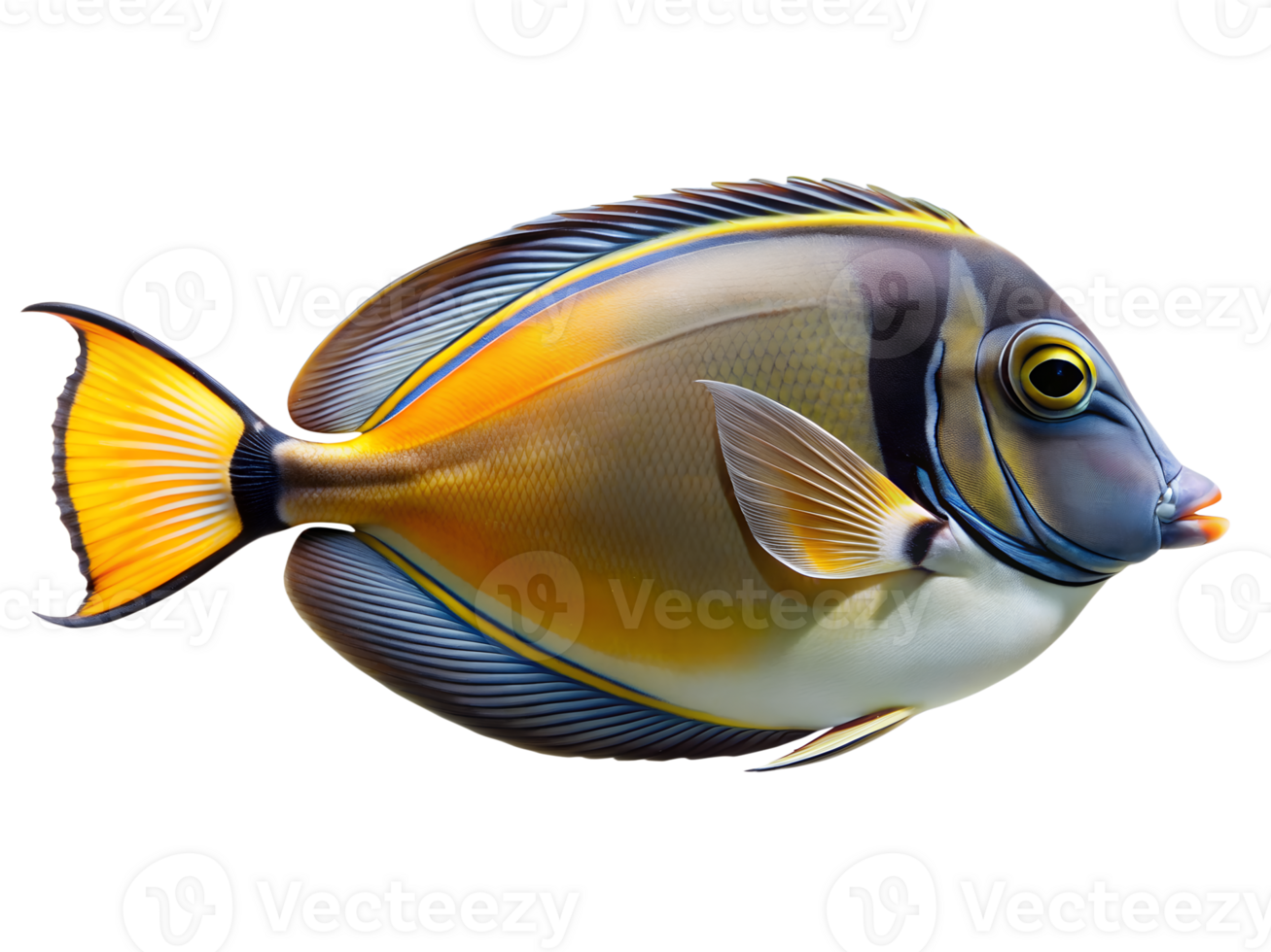 Naso Tang isolated on a translucent background png