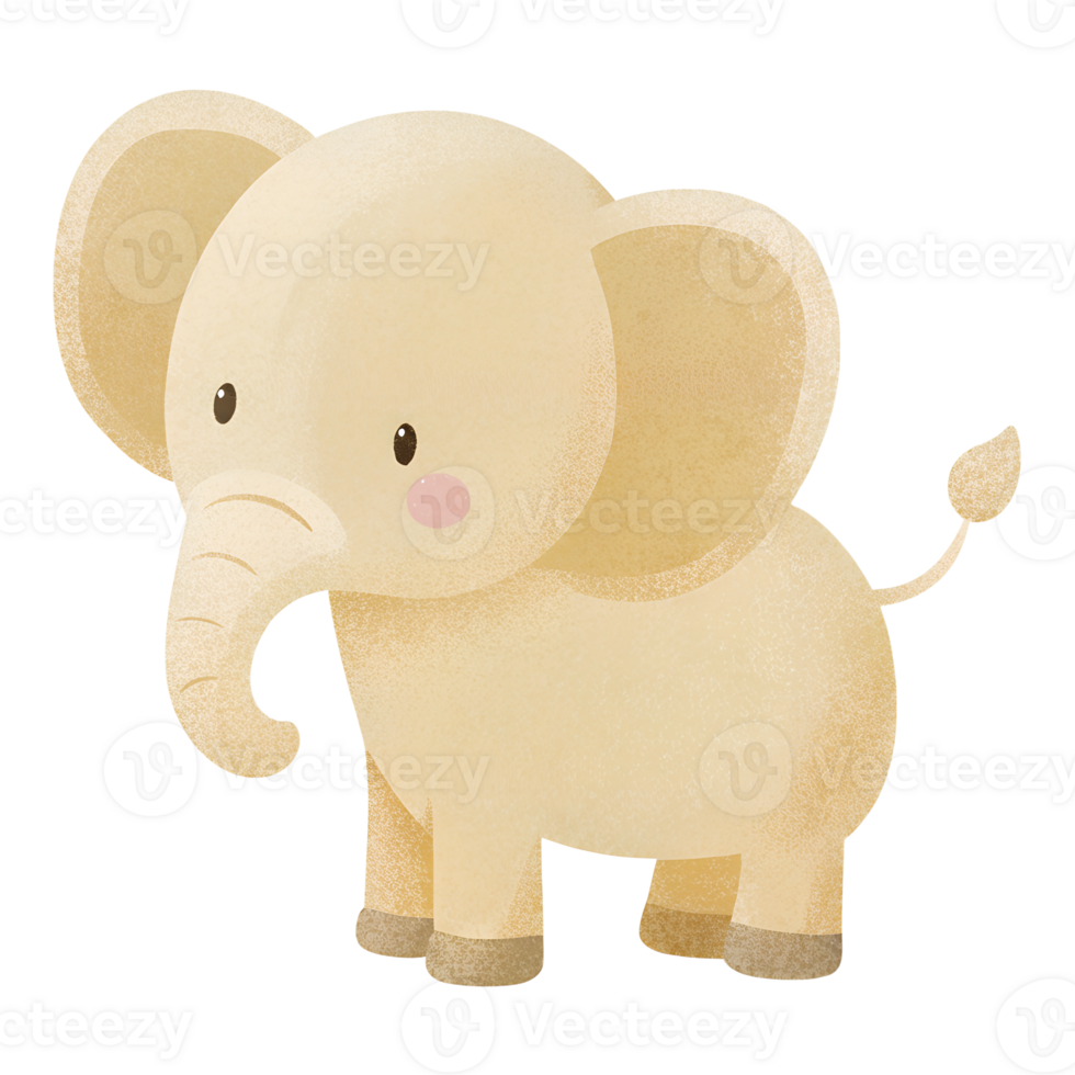 Illustration style cartoon cute, Baby Elephant, simple and clean lines png