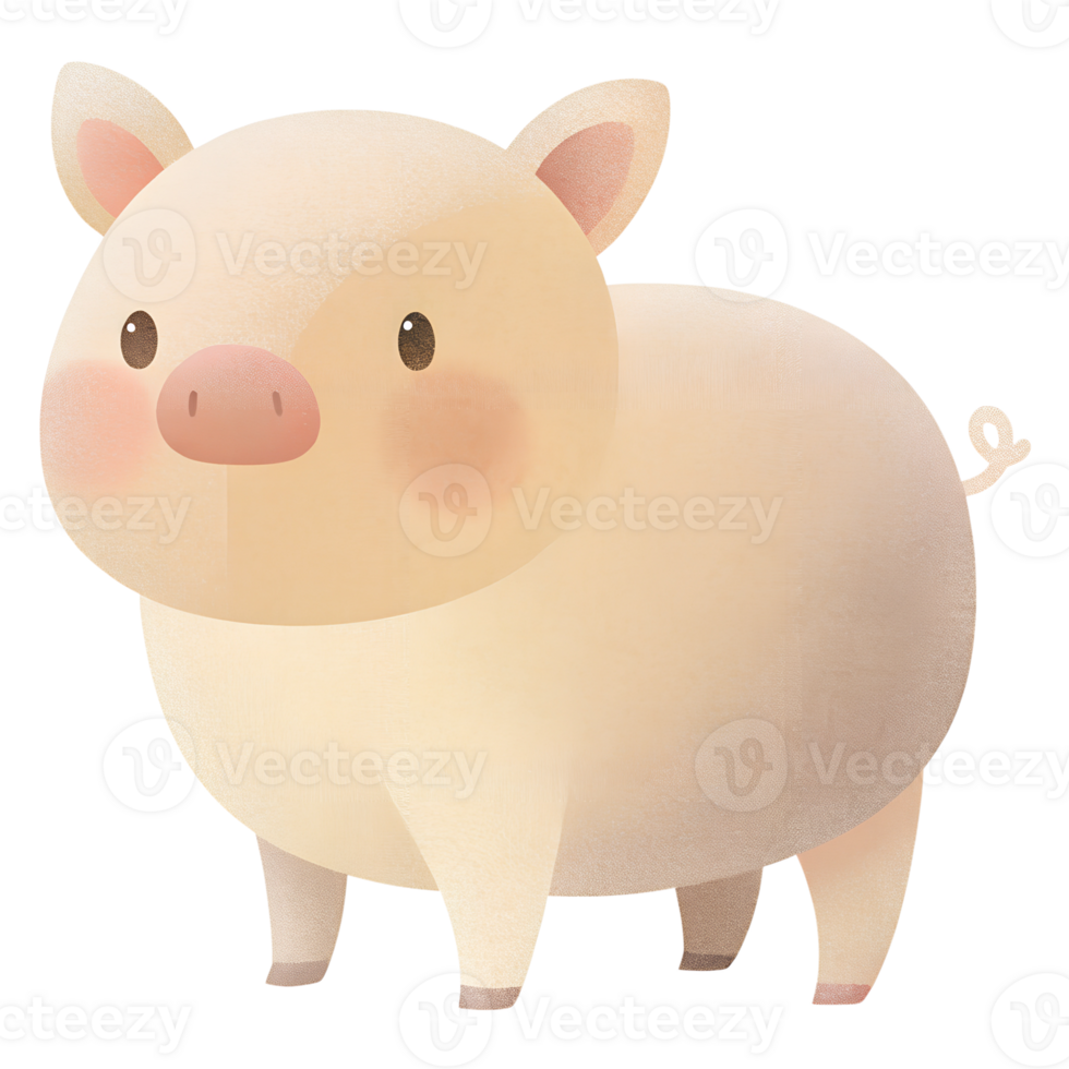 Illustration style cartoon cute, Teacup Pig, simple and clean lines png