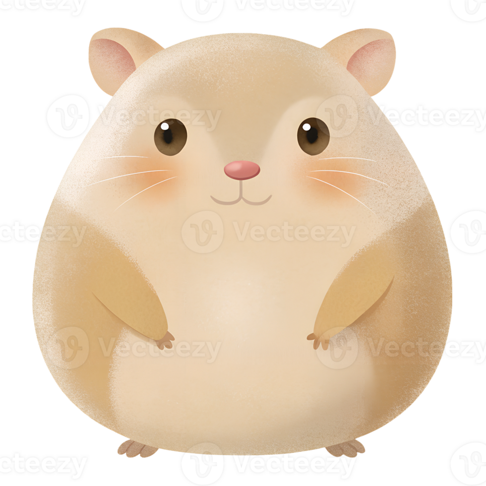 Illustration style cartoon cute, Dwarf Hamster, simple and clean lines png