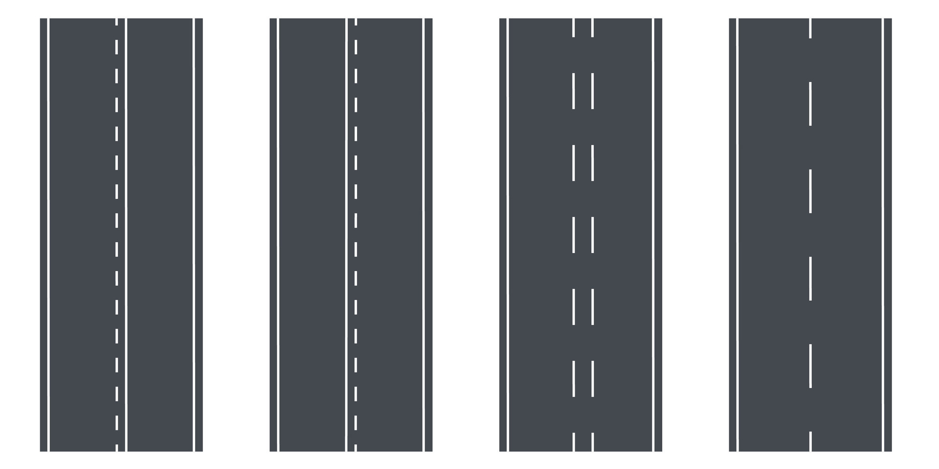 Asphalt roads template set element Highway or roadway background Asphalt roads template set element Highway or roadway background