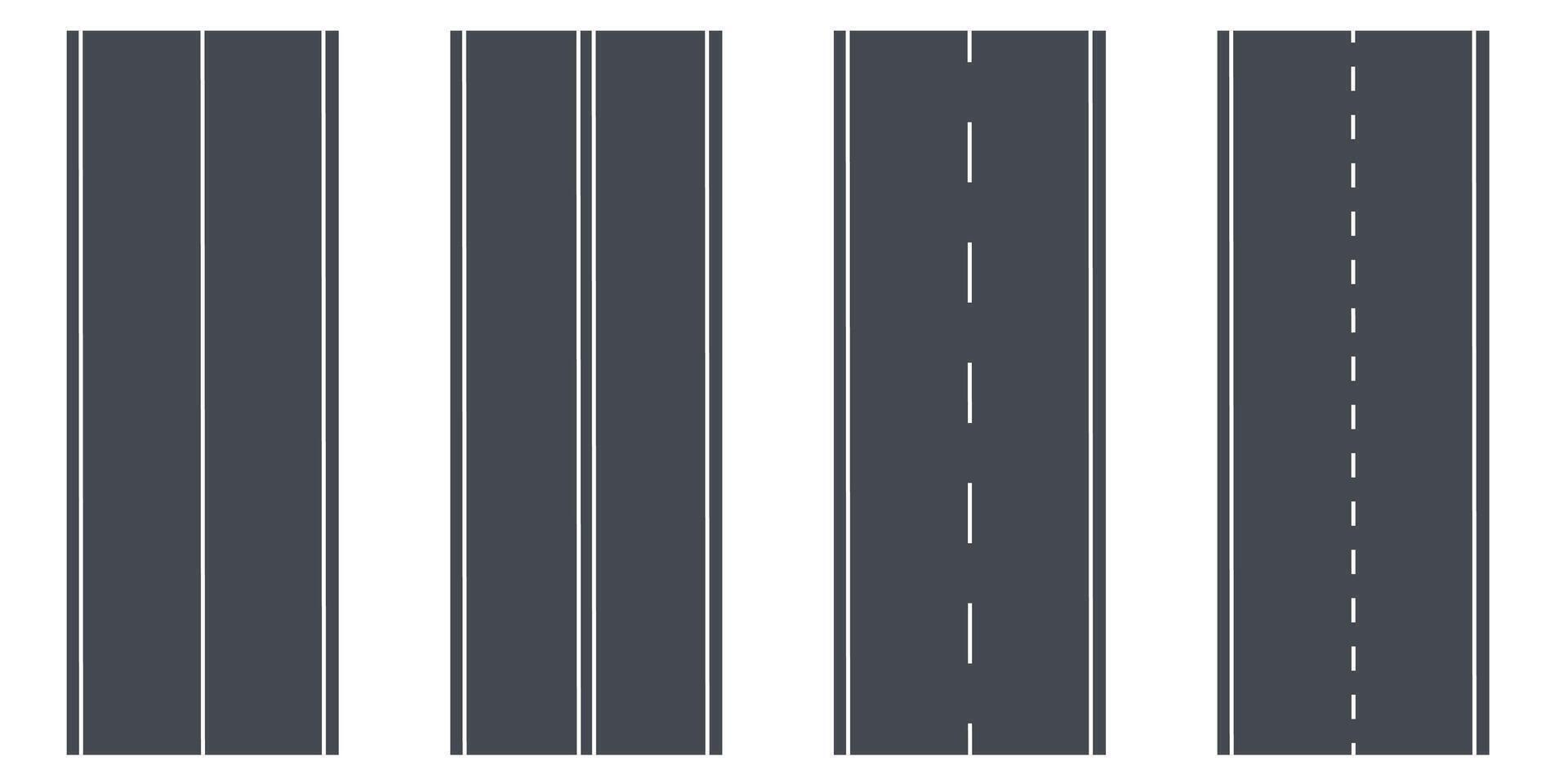 Road highway elements set isolated on white background. illustration vector