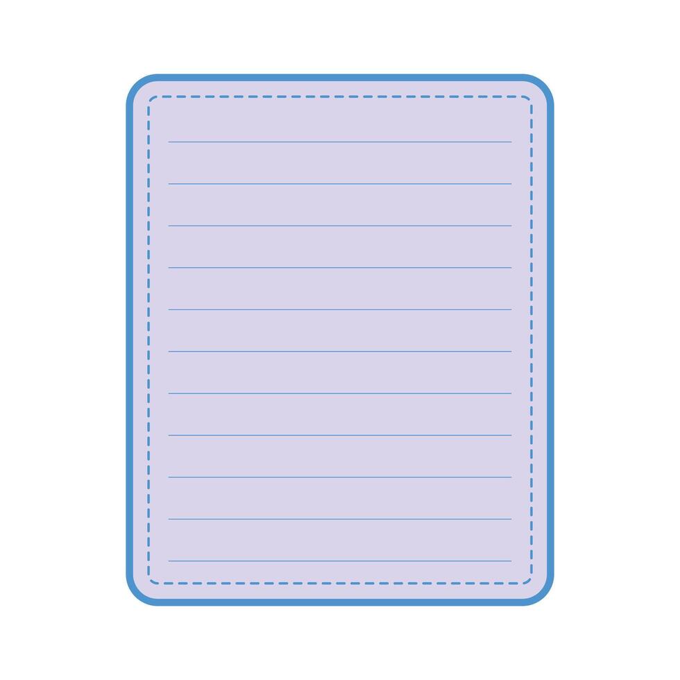 Memo pad paper notebook sheets. Notepaper with lines and grid. Piece of paper of notepad for note, notice and text. vector