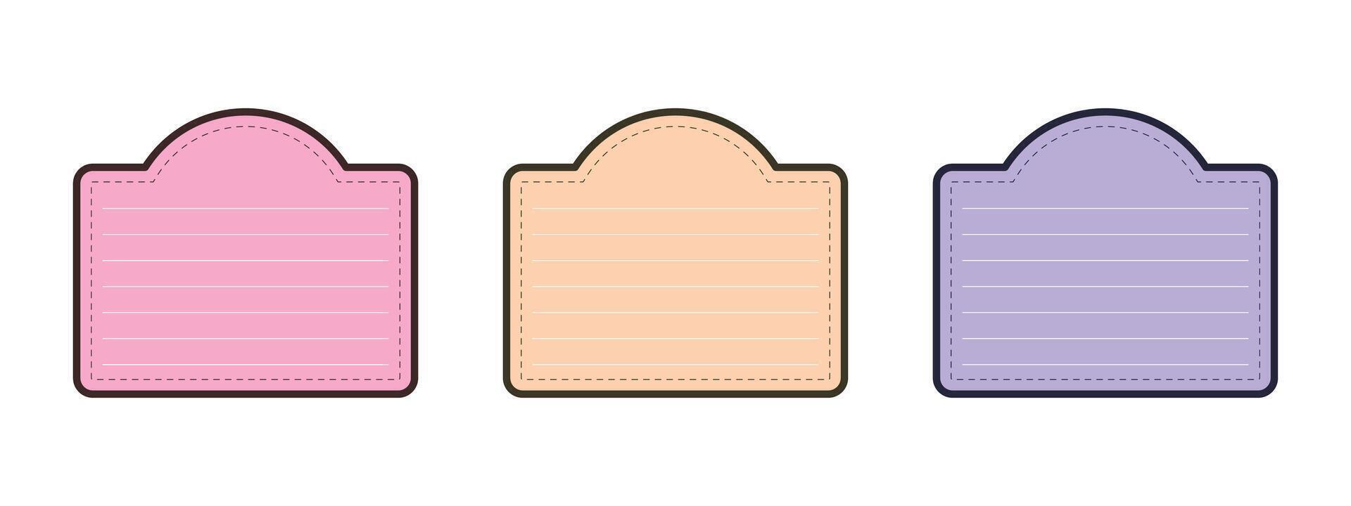 Sticker collection of memo paper, label, note template. illustration vector