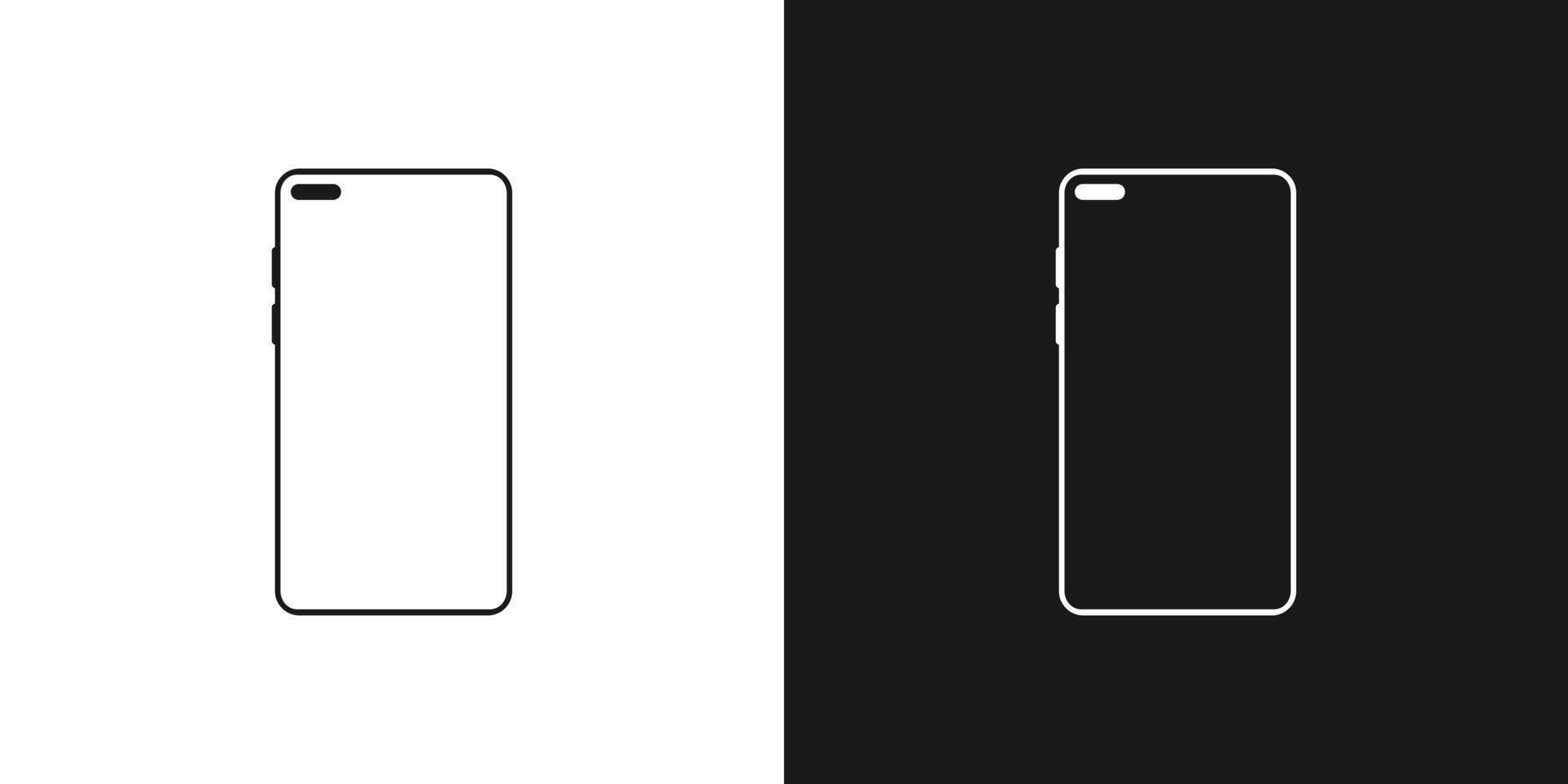 Smartphone icon for background graphic design. Modern black illustration of mobile gadget in flat style. vector