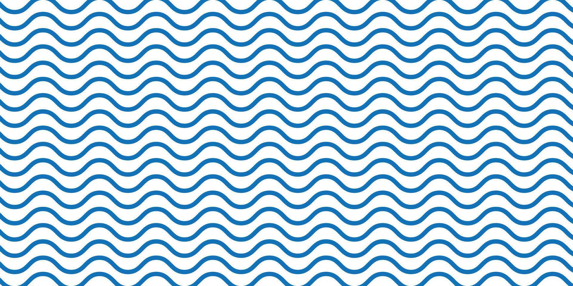 Regular blue and white, wavy line pattern graphic design element background. vector