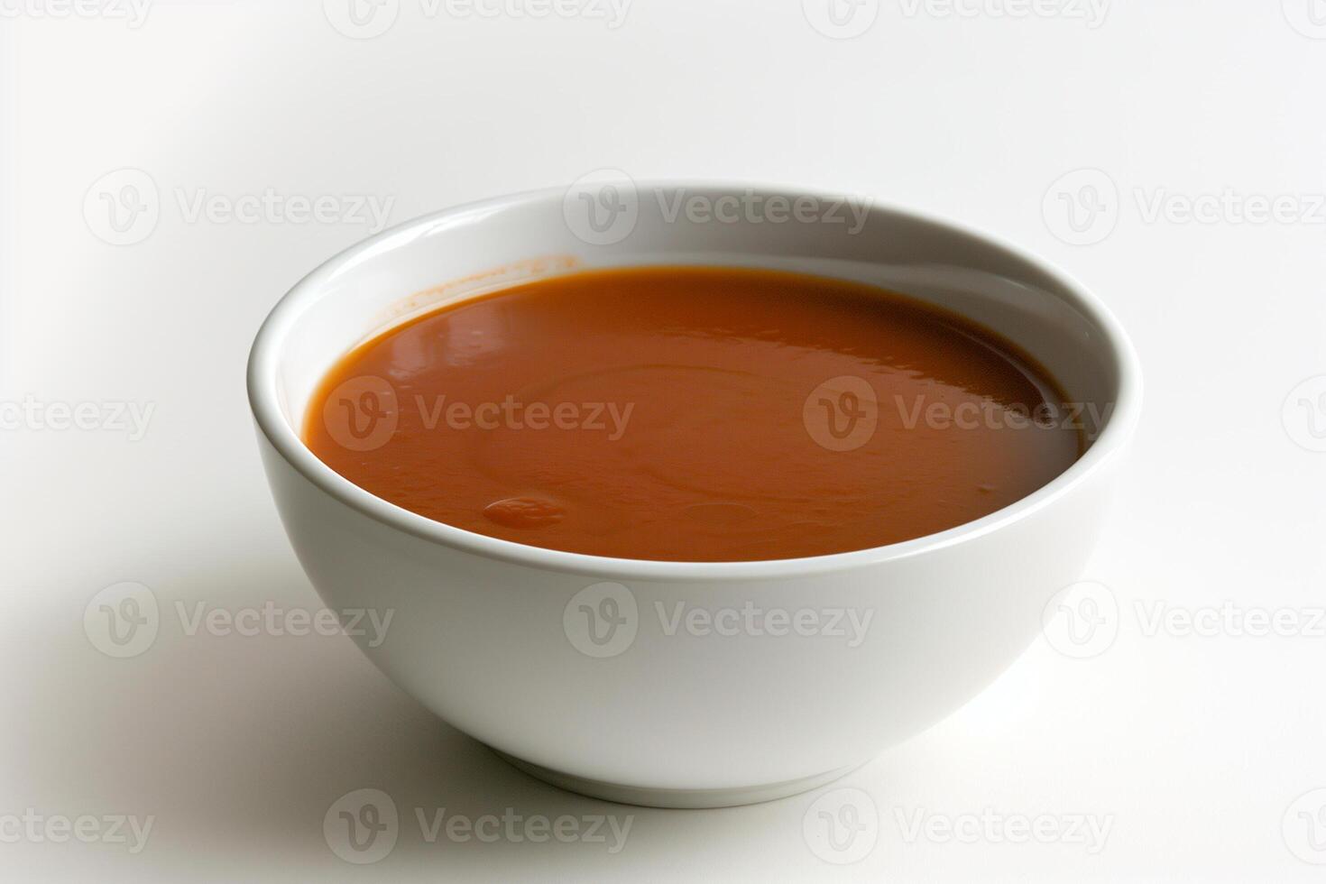 Delicious Tomato Soup in White Bowl - Side View photo