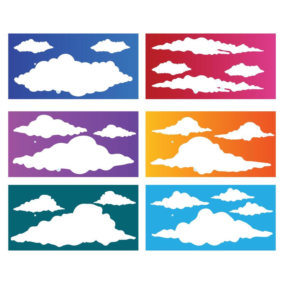 PrintCartoon cloud Blue sky with white clouds vector