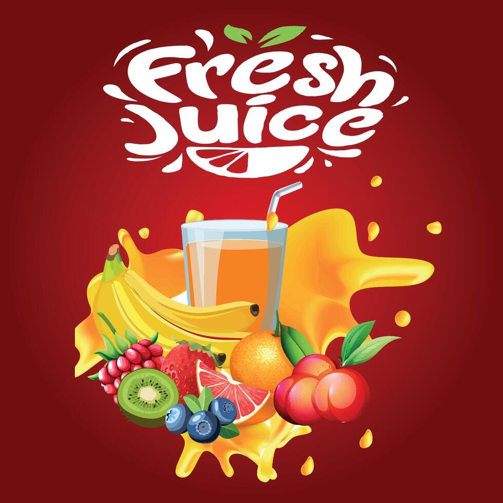 Summer Juice Drink Shop Banner Design , fresh Juice vector