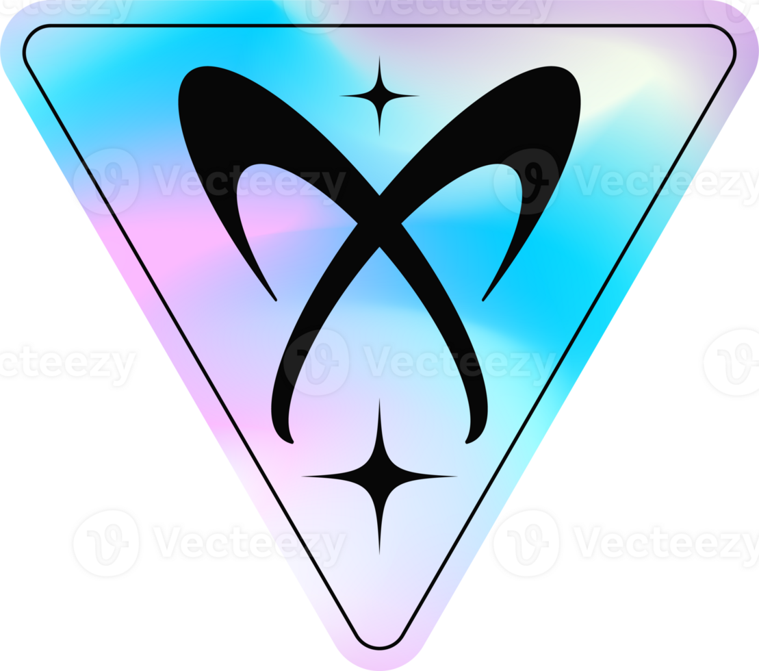 Y2k holographic sticker png