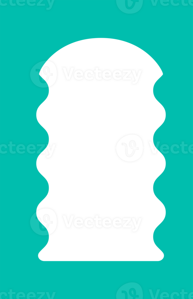 Y2k squiggle frame. Zigzag wavy border for story. Rectangle serrated retro groovy shape. Cute funky geometric posters for modern design. Aesthetic elements. png