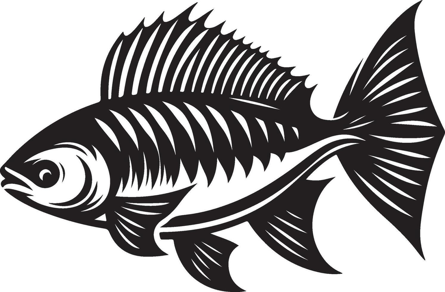 beautiful fish silhouette vector