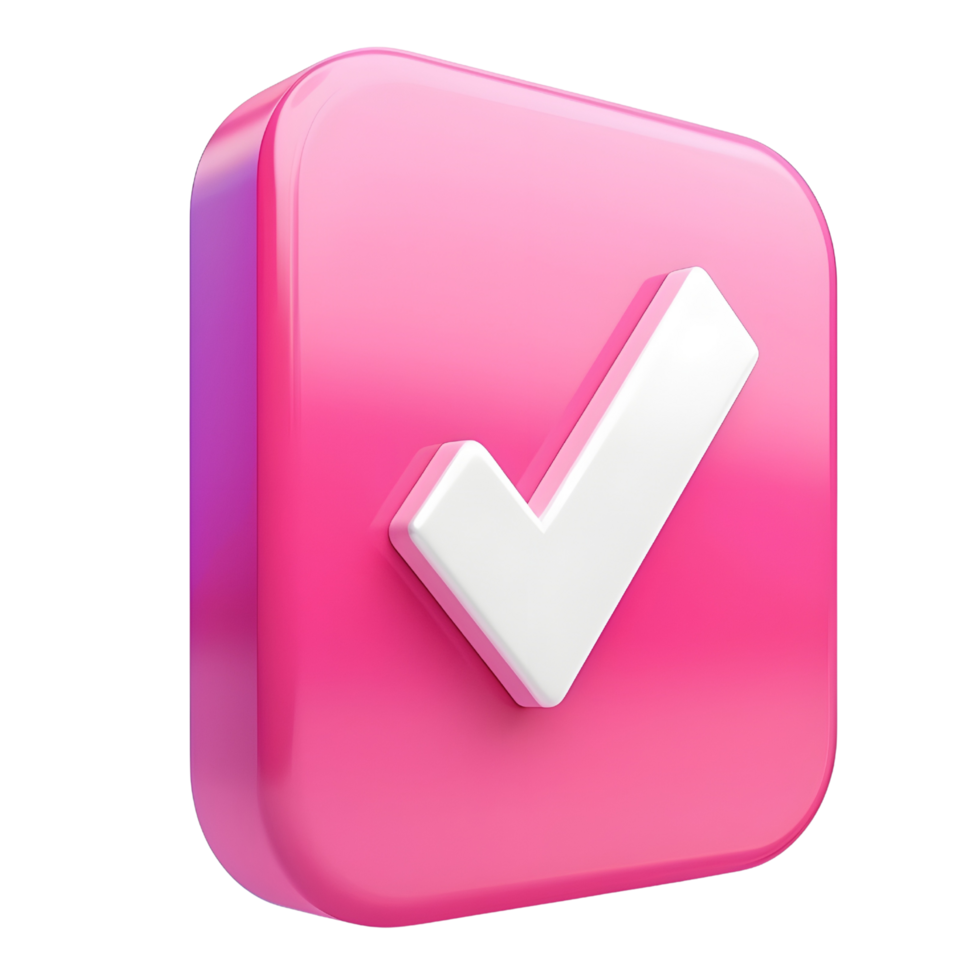 Pink Check mark icon. png