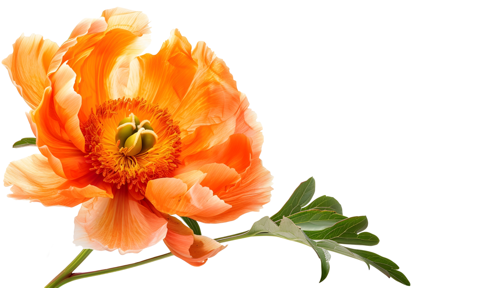 Orange peony flower png