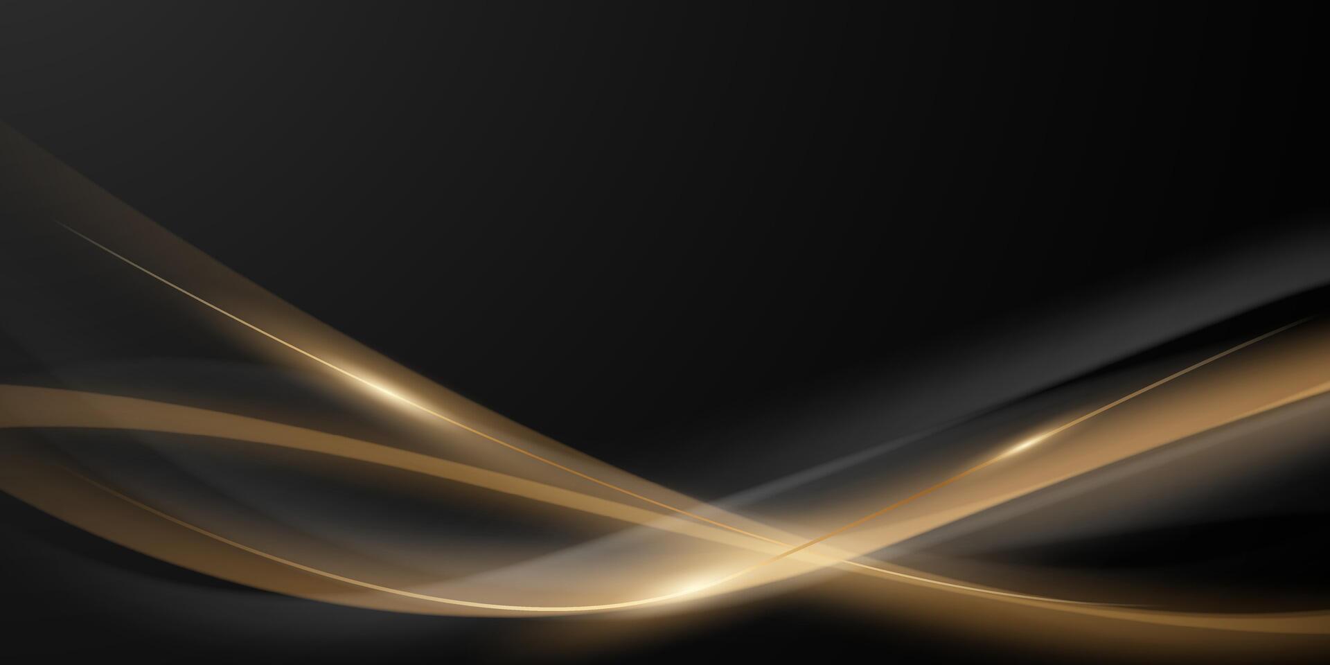 Abstract modern design black background with luxury golden elements illustration. vector