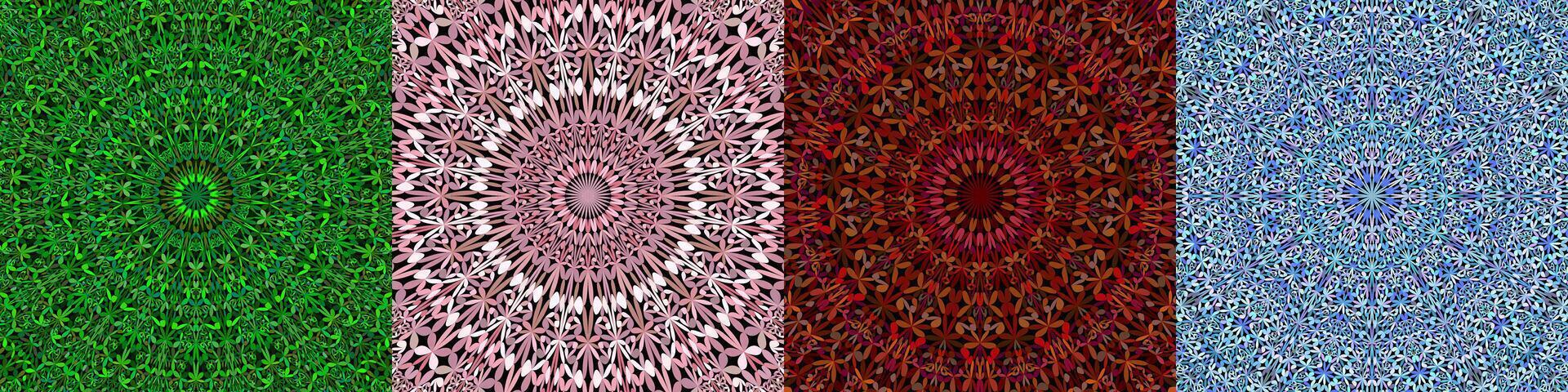 Geometric floral mandala background collection vector