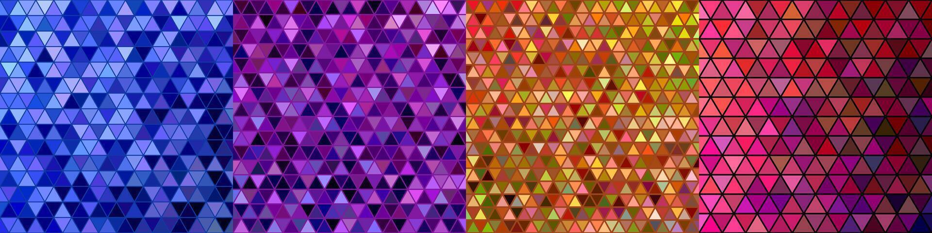 Abstract triangle polygon background set vector