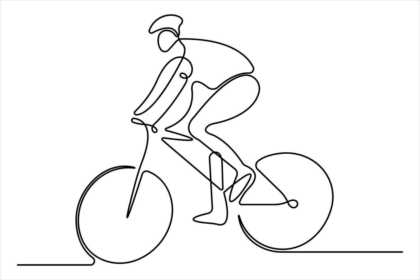 Continuous one single line drawing of bicycle illustration minimalism design. vector