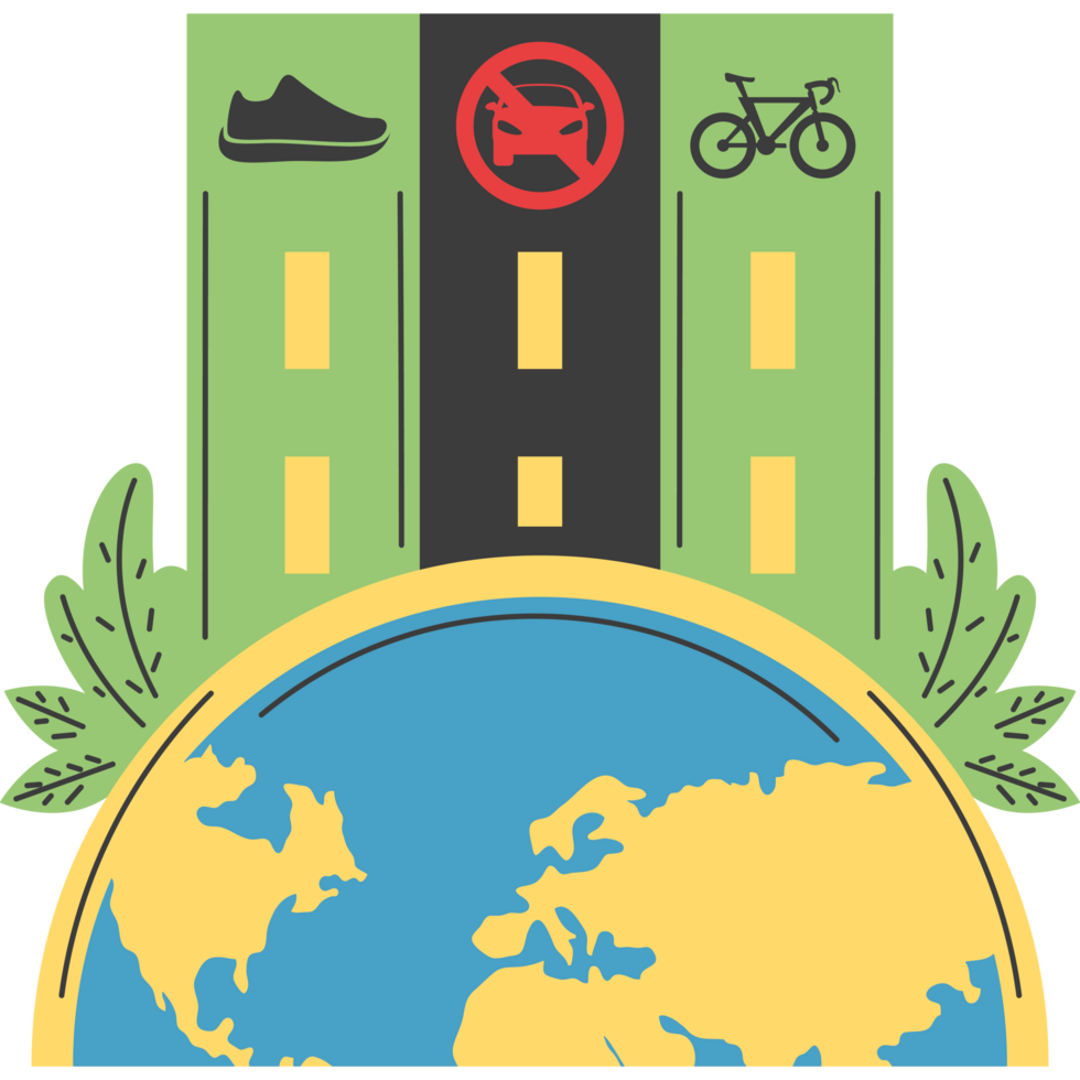 car free day campaign to reduce the use of cars png