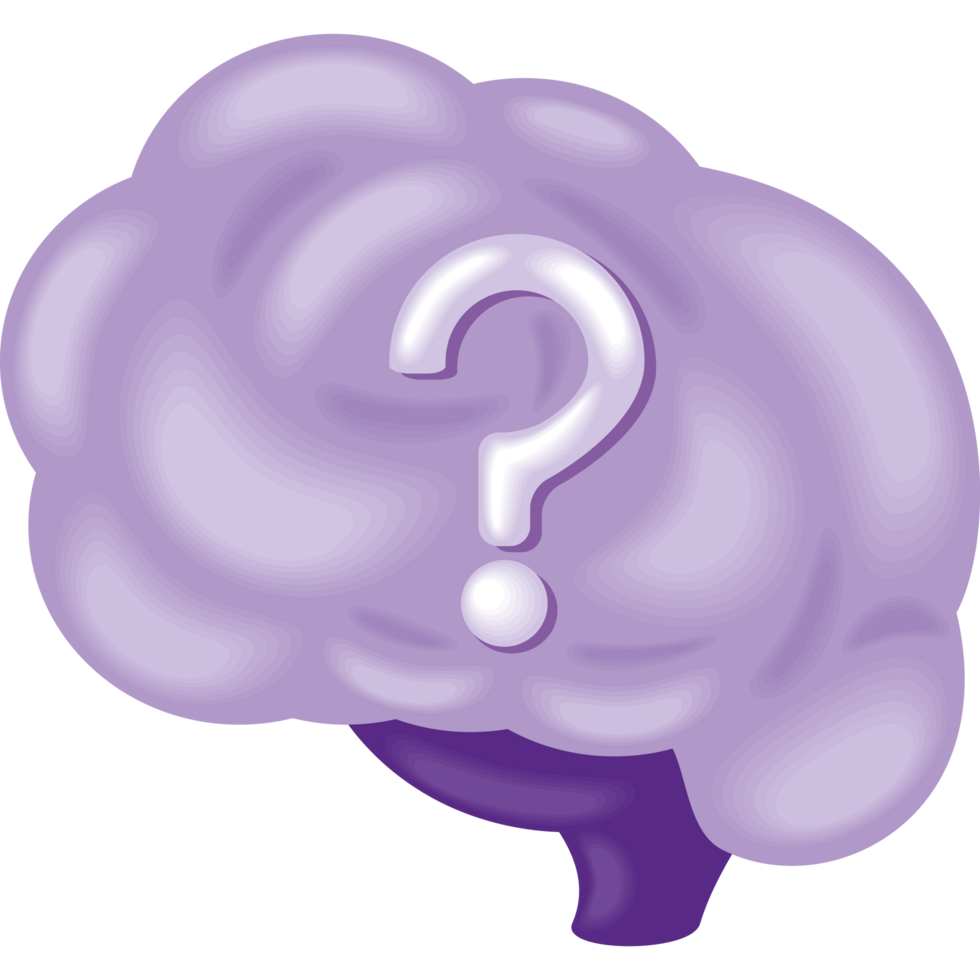 alzheimer human brain with purple ribbon png
