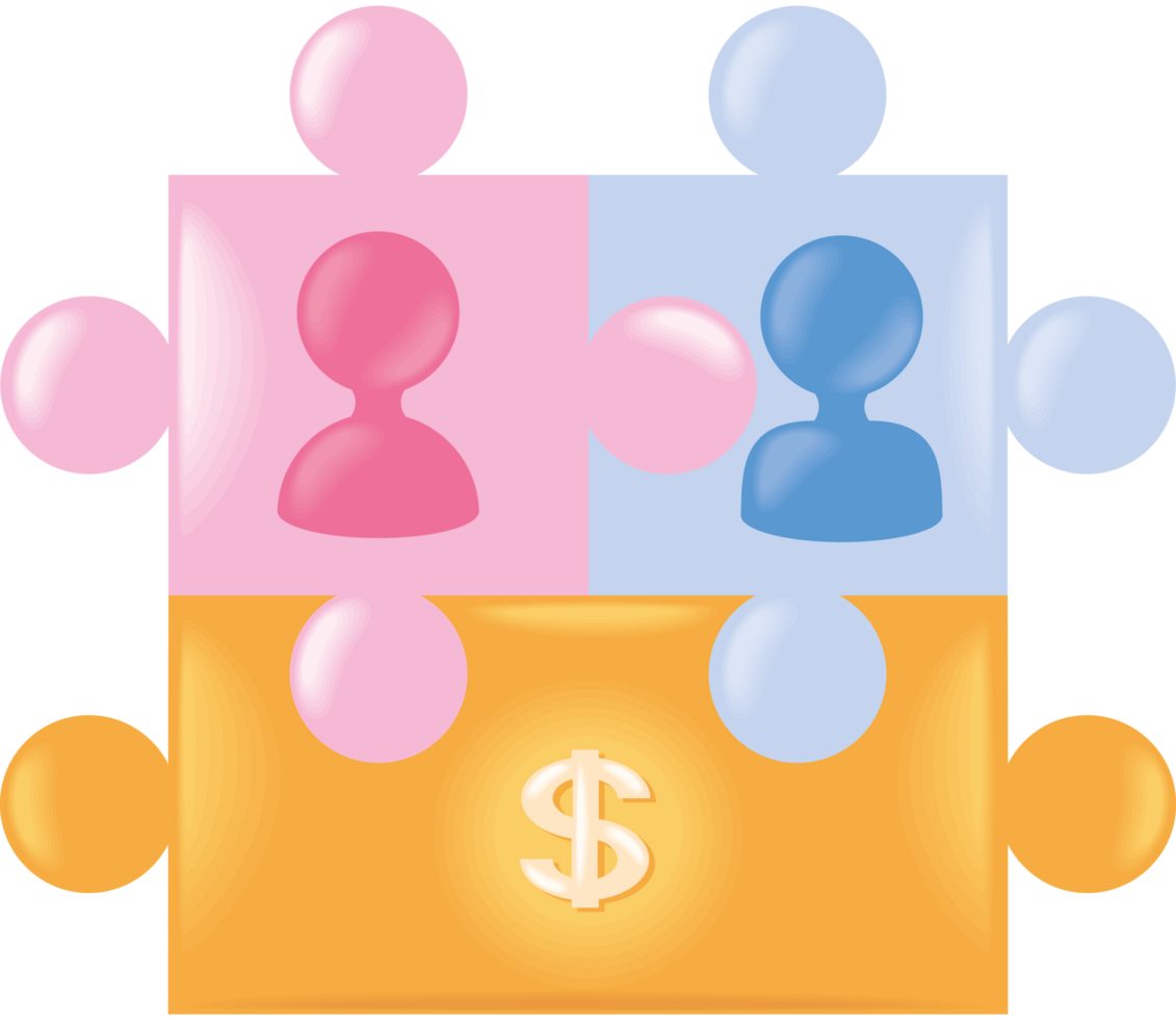 equality salary with puzzles pieces png