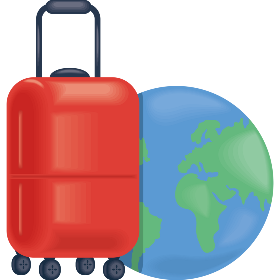globe map and suitcase png