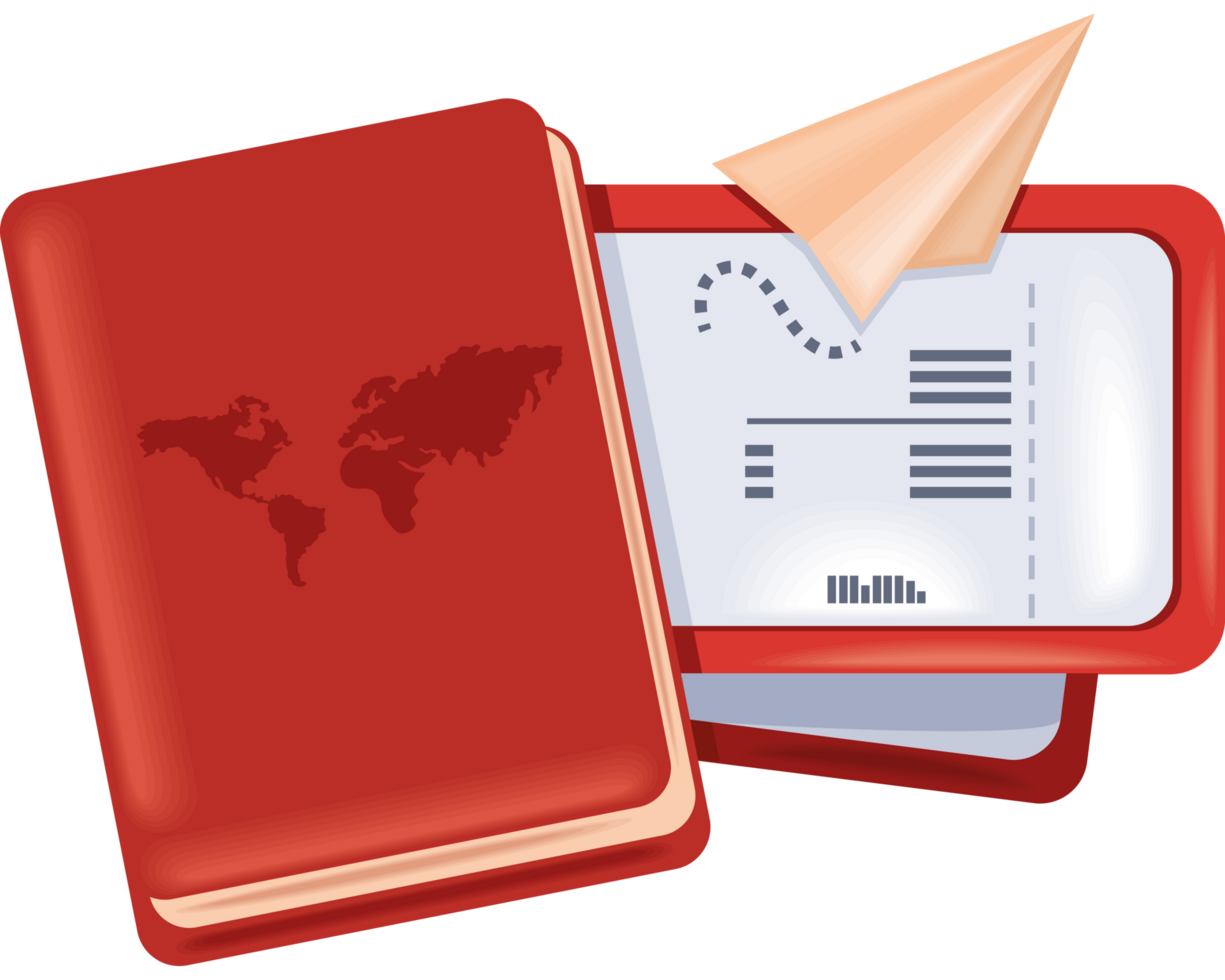 tourism passport and plane png