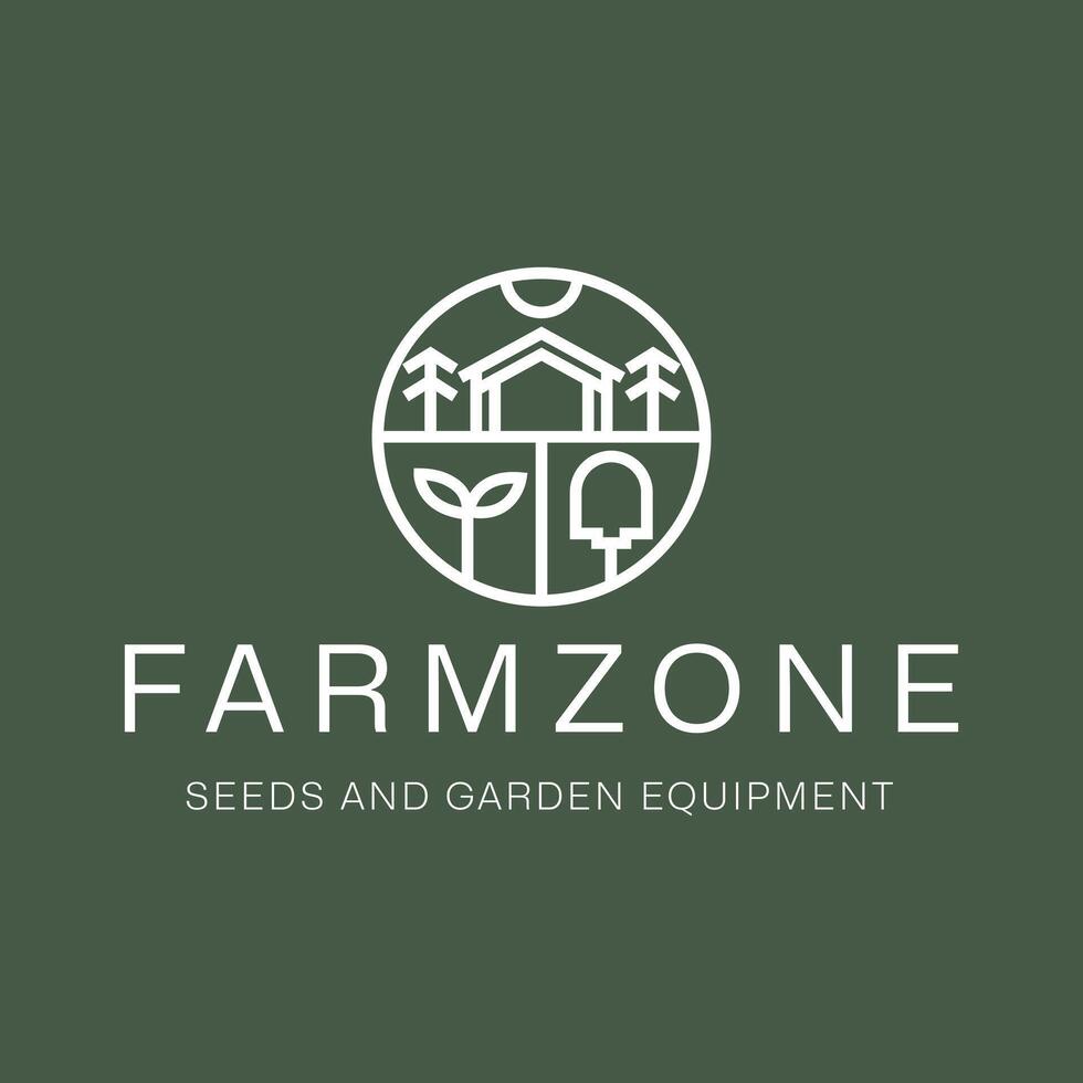 farm badge minimalist logo design vector