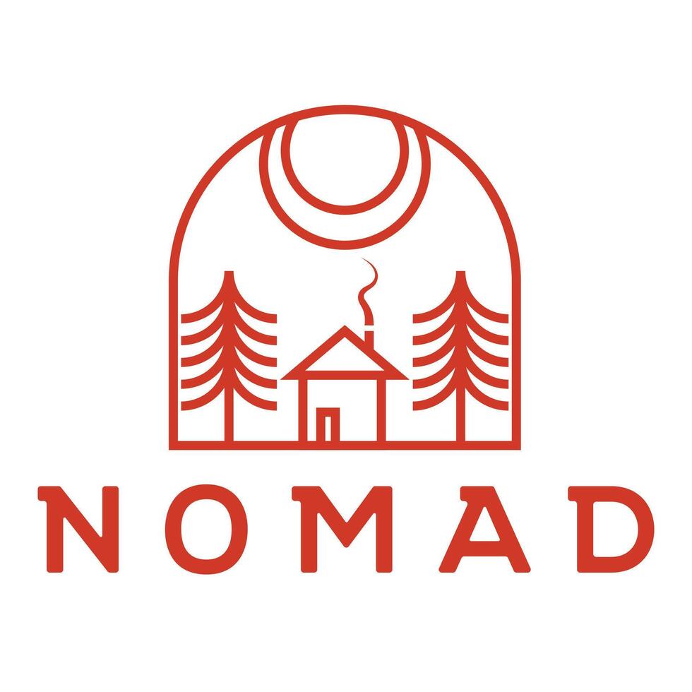 nomad forest minimalist logo design vector