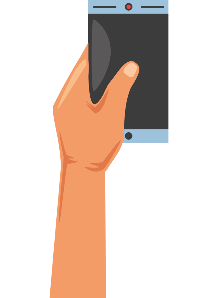 left hand using smartphone png