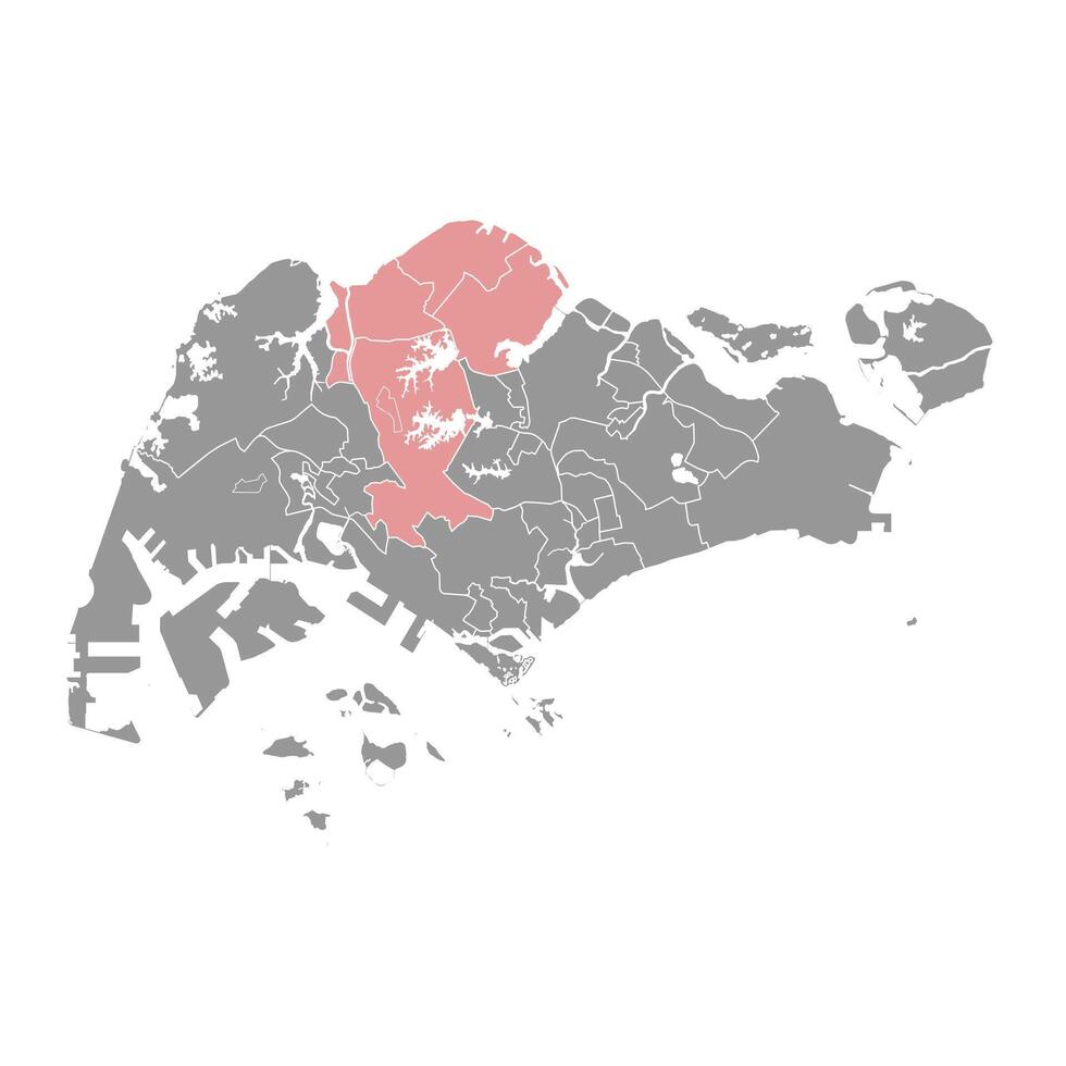 North West Singapore Community Development Council map. illustration. vector