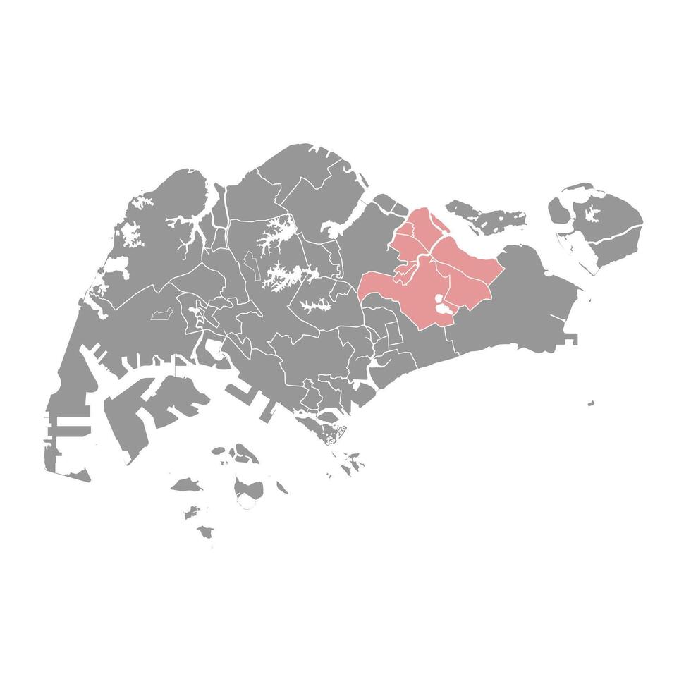 North East Singapore Community Development Council map. illustration. vector