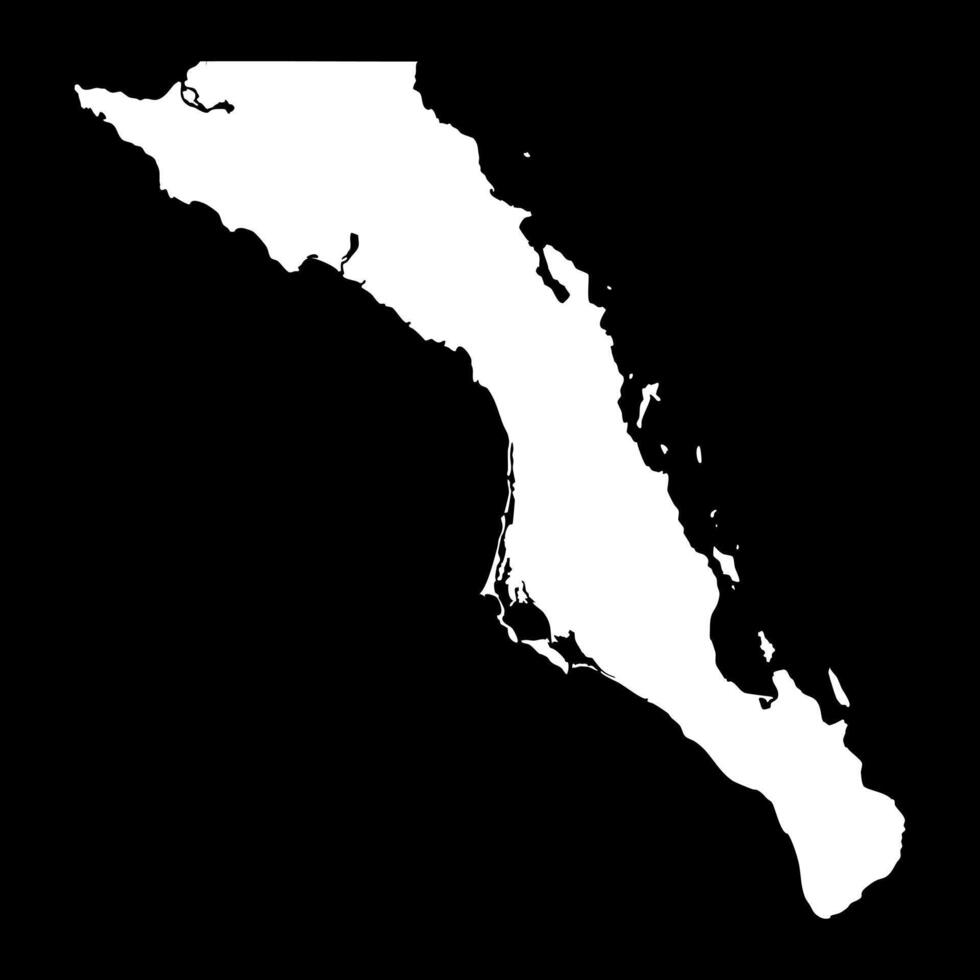 Baja California Sur state map, administrative division of the country of Mexico. illustration. vector