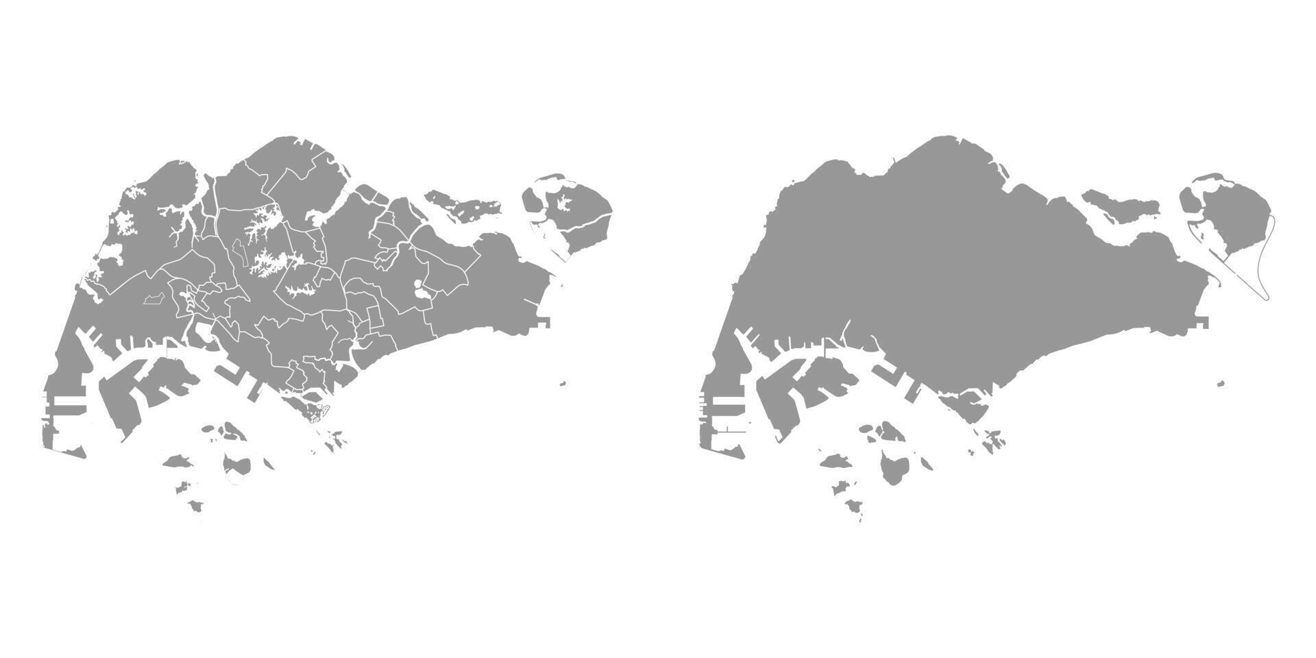 Singapore map with administrative divisions. illustration. vector