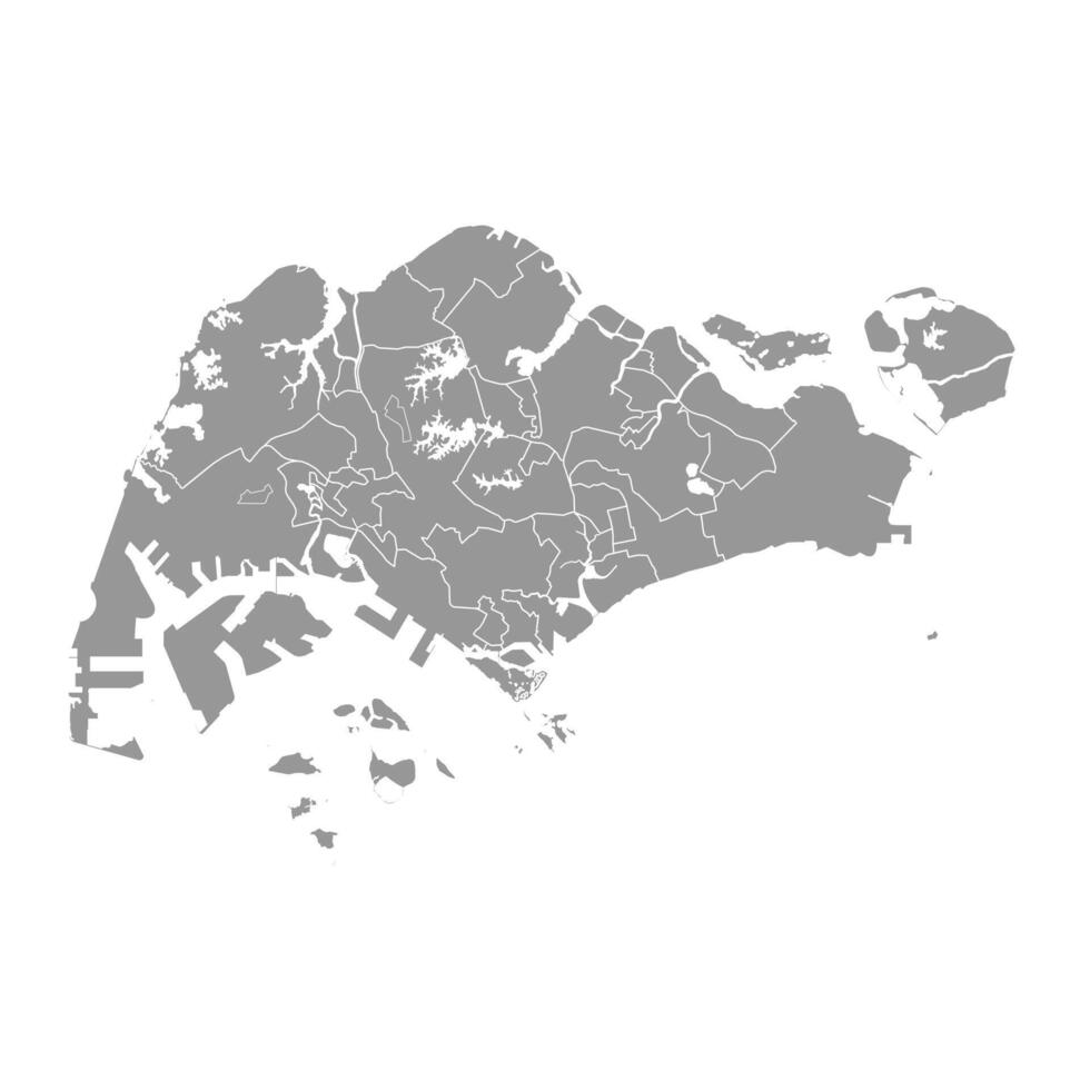 Singapore map with administrative divisions. illustration. vector