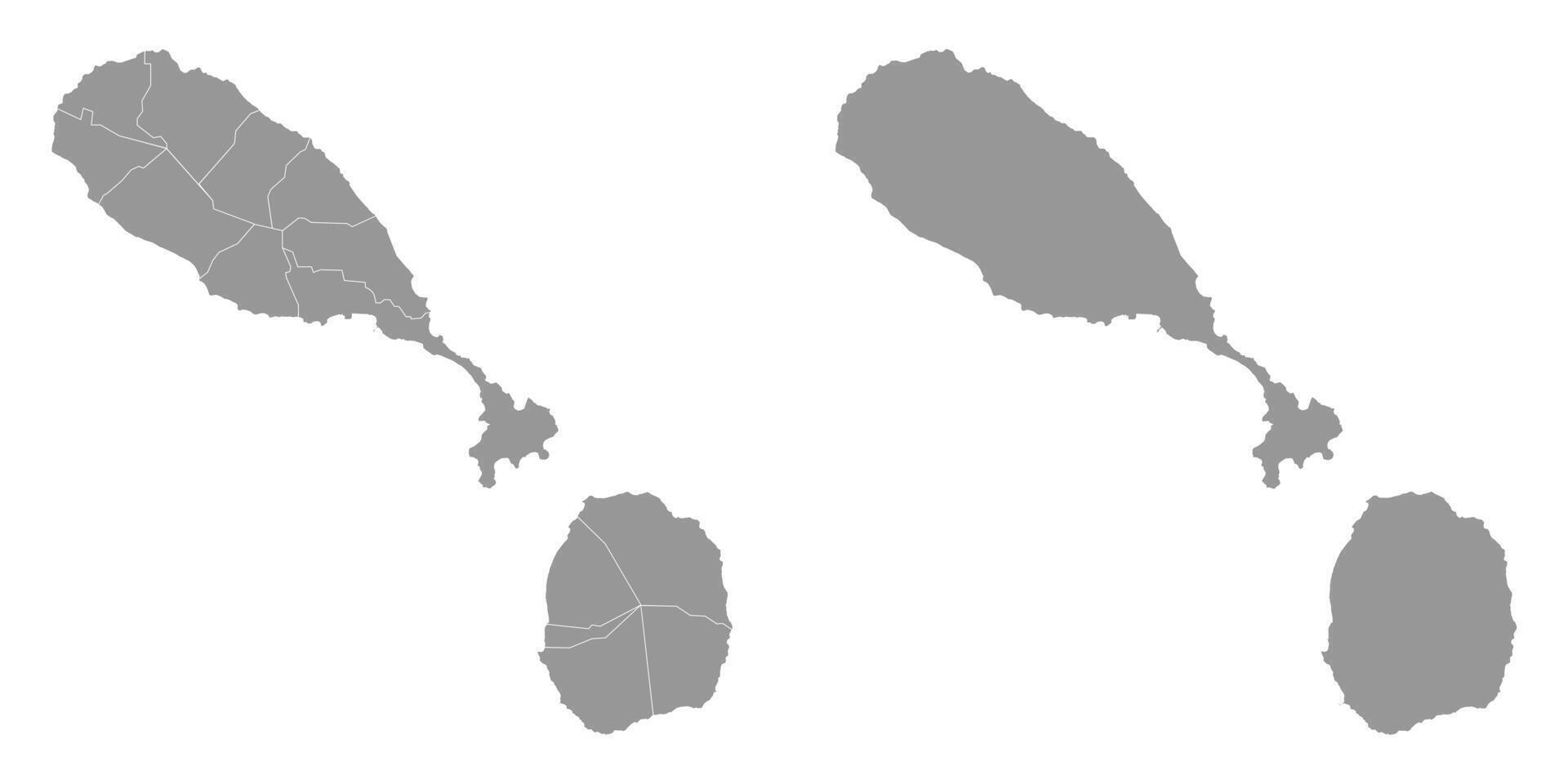 Saint Kitts and Nevis map with administrative divisions. vector
