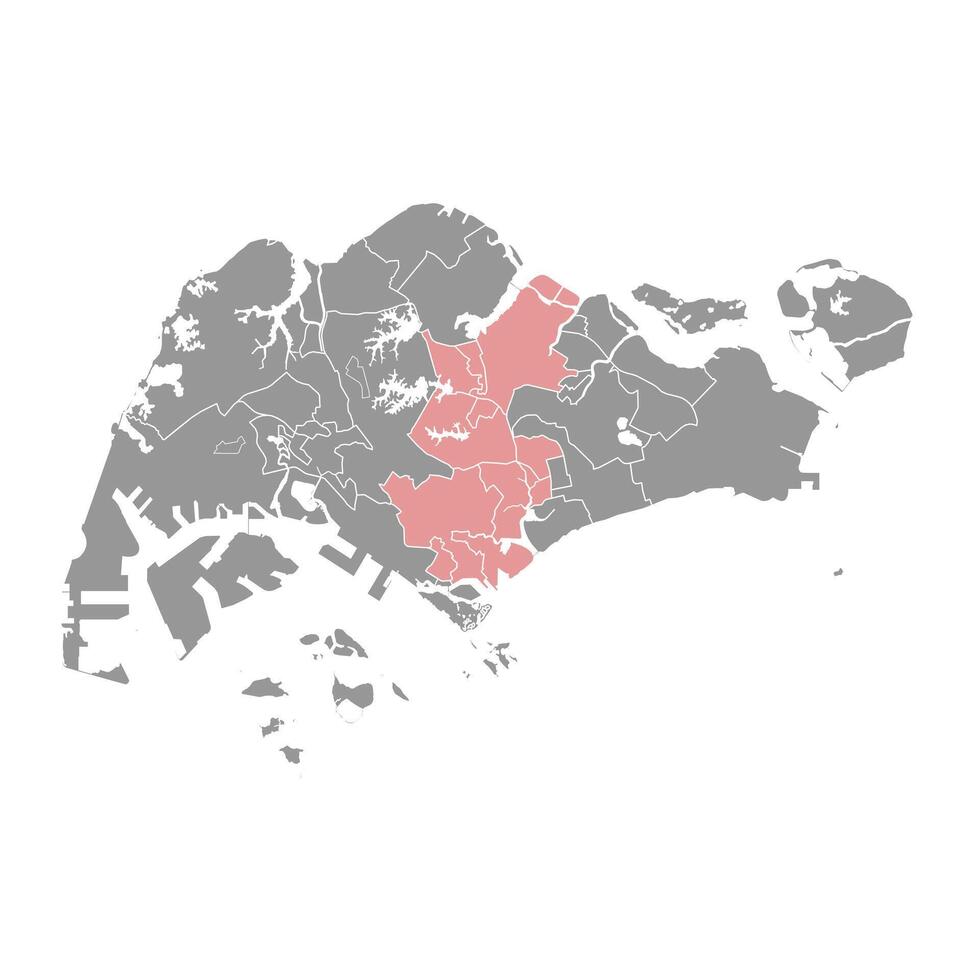 Central Singapore Community Development Council map. illustration. vector