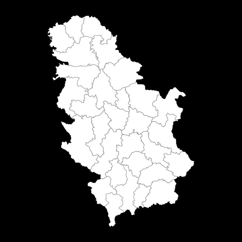 Serbia map with administrative districts. illustration. vector