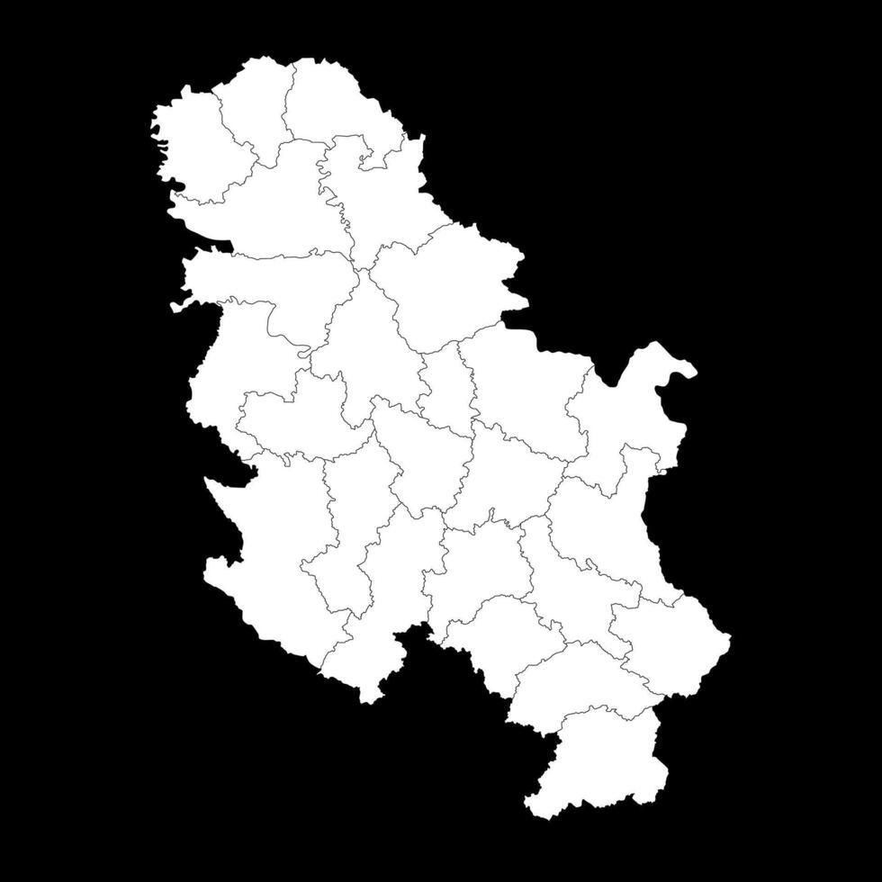 Serbia map with administrative districts without Kosovo. illustration. vector
